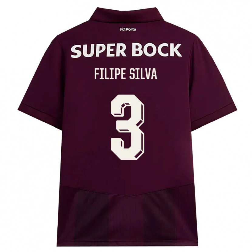 Danxen Enfant Maillot Filipe Silva #3 Bourgogne Blanc Tenues Extérieur 2026/27 T-Shirt