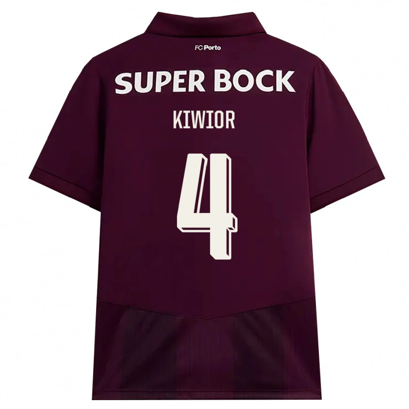 Danxen Enfant Maillot Jakub Kiwior #4 Bourgogne Blanc Tenues Extérieur 2026/27 T-Shirt