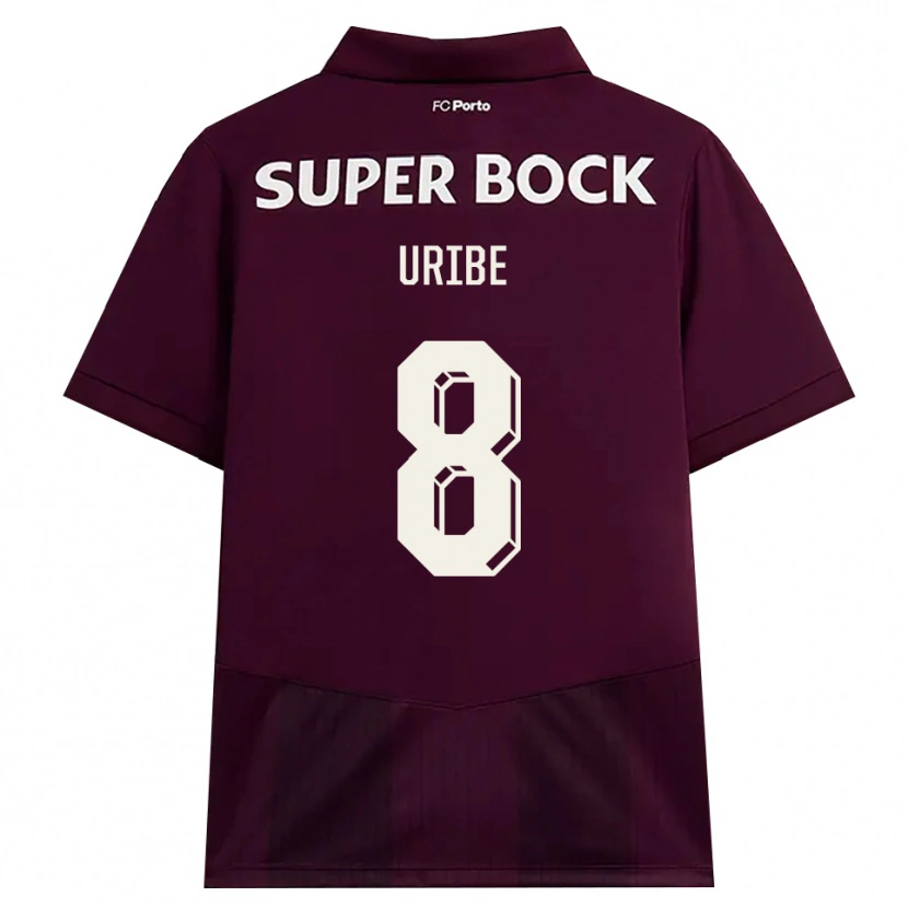 Danxen Enfant Maillot Mateus Uribe #8 Bourgogne Blanc Tenues Extérieur 2026/27 T-Shirt