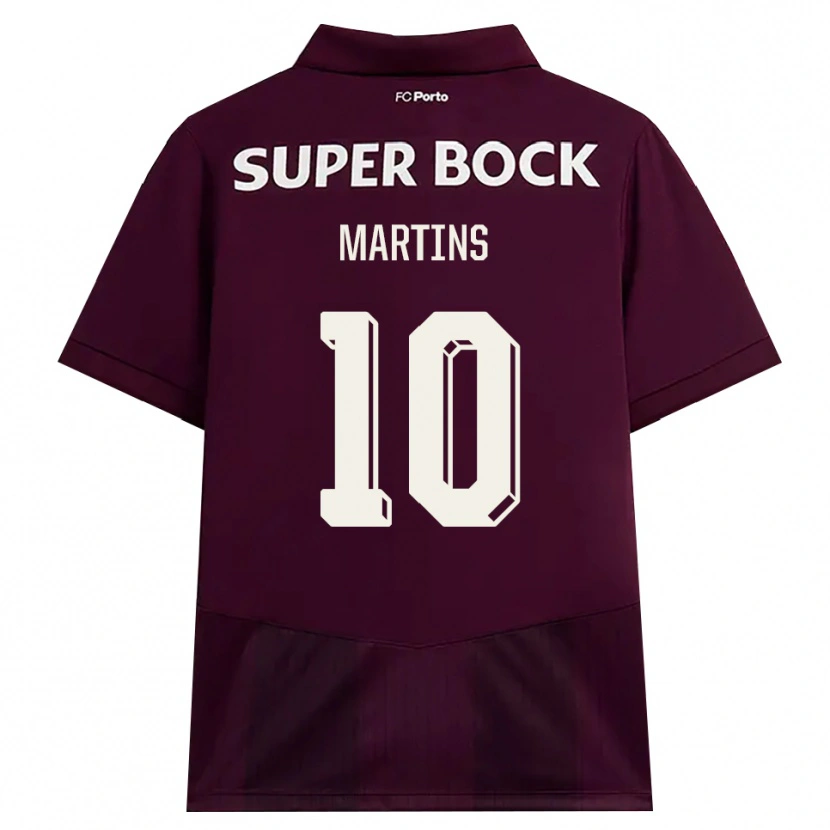 Danxen Enfant Maillot Eduardo Martins #10 Bourgogne Blanc Tenues Extérieur 2026/27 T-Shirt