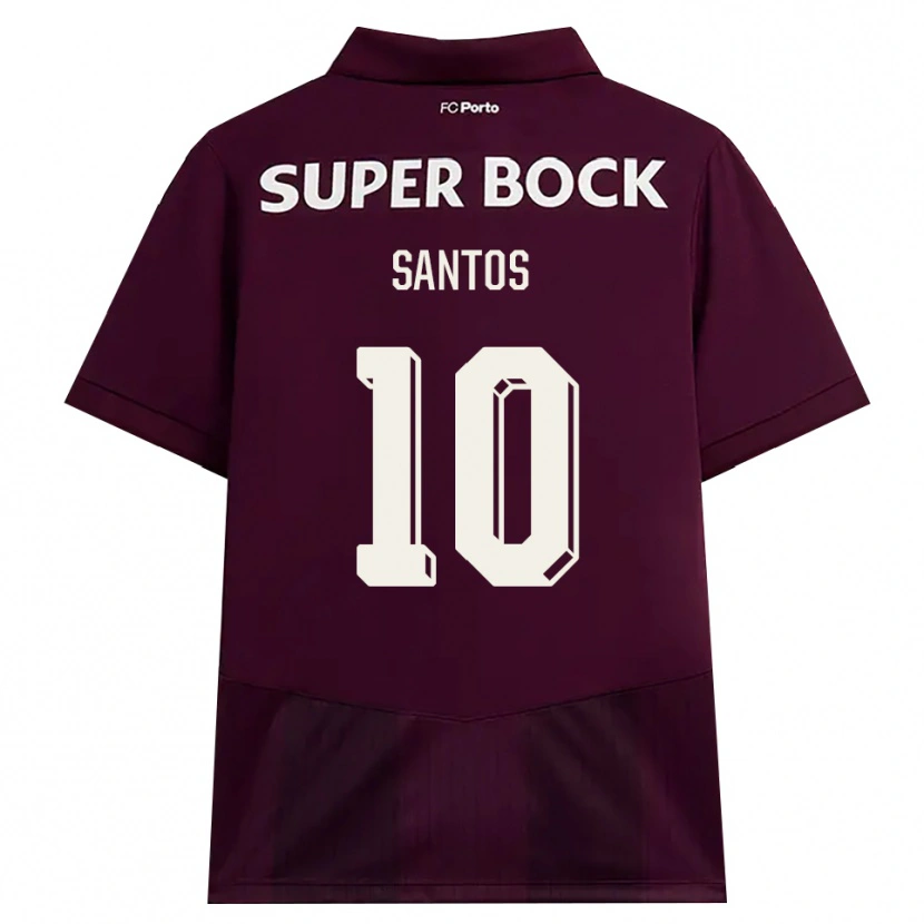 Danxen Enfant Maillot Gonçalo Santos #10 Bourgogne Blanc Tenues Extérieur 2026/27 T-Shirt