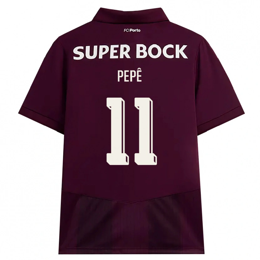 Danxen Enfant Maillot Pepê #11 Bourgogne Blanc Tenues Extérieur 2026/27 T-Shirt