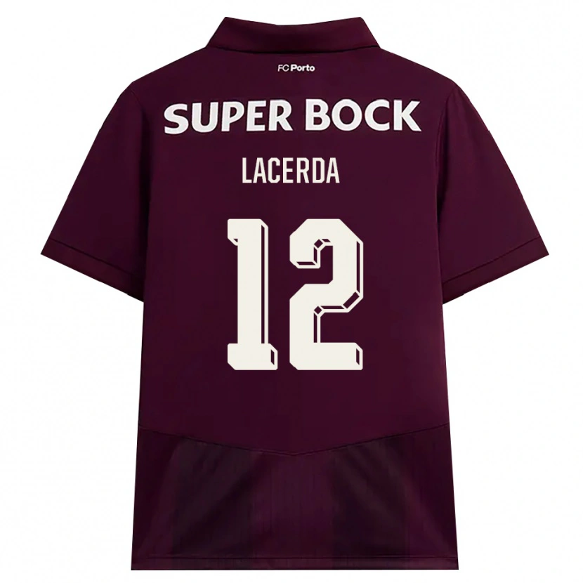 Danxen Enfant Maillot Lacerda #12 Bourgogne Blanc Tenues Extérieur 2026/27 T-Shirt