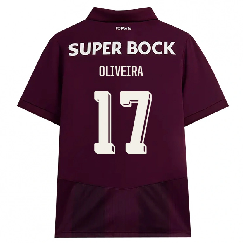 Danxen Enfant Maillot Rodrigo Oliveira #17 Bourgogne Blanc Tenues Extérieur 2026/27 T-Shirt
