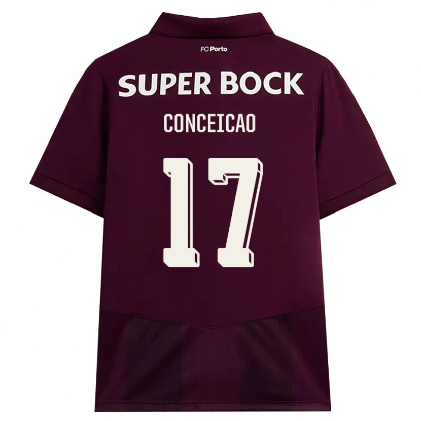 Danxen Enfant Maillot Rodrigo Conceicao #17 Bourgogne Blanc Tenues Extérieur 2026/27 T-Shirt