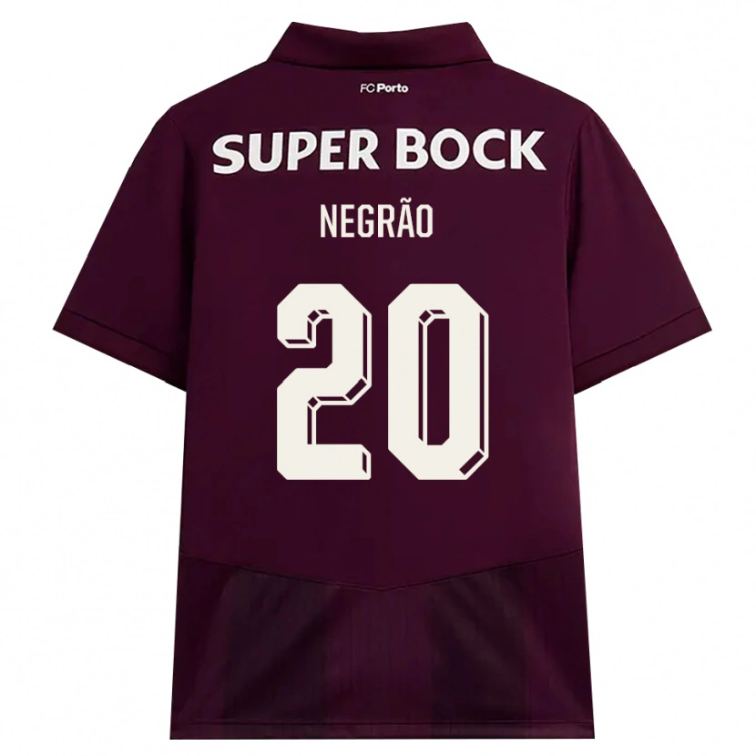Danxen Enfant Maillot Maria Negrão #20 Bourgogne Blanc Tenues Extérieur 2026/27 T-Shirt