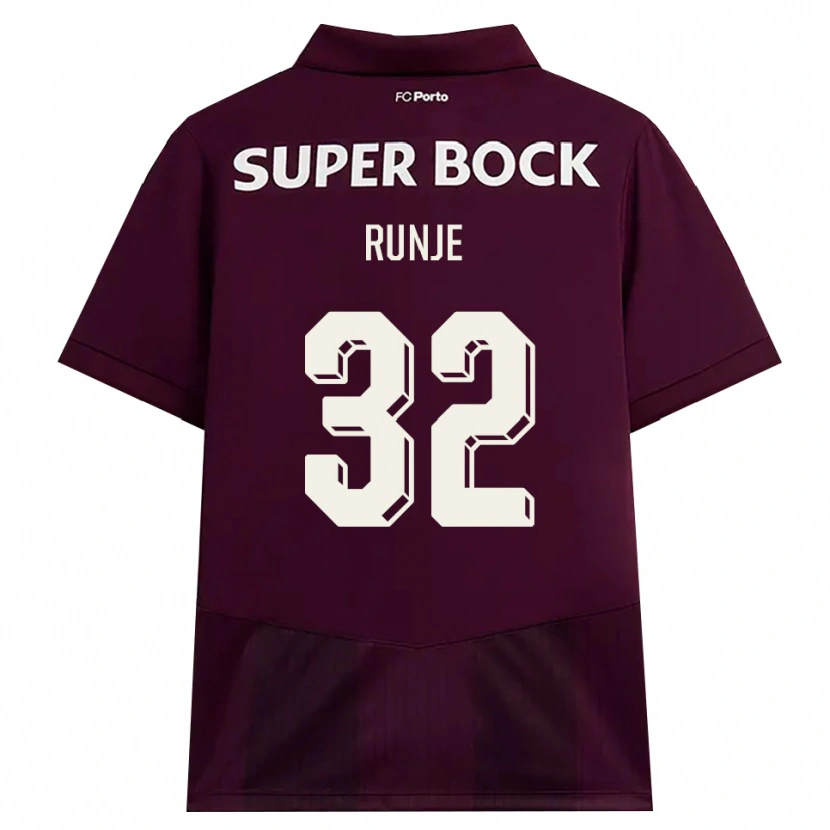 Danxen Enfant Maillot Roko Runje #32 Bourgogne Blanc Tenues Extérieur 2026/27 T-Shirt