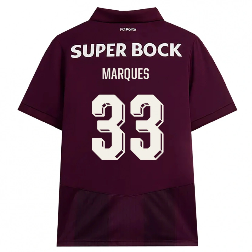Danxen Enfant Maillot Bárbara Marques #33 Bourgogne Blanc Tenues Extérieur 2026/27 T-Shirt