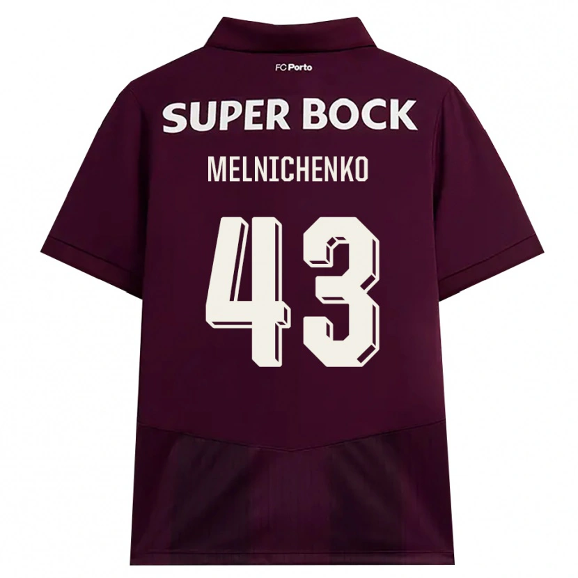 Danxen Enfant Maillot Trofim Melnichenko #43 Bourgogne Blanc Tenues Extérieur 2026/27 T-Shirt