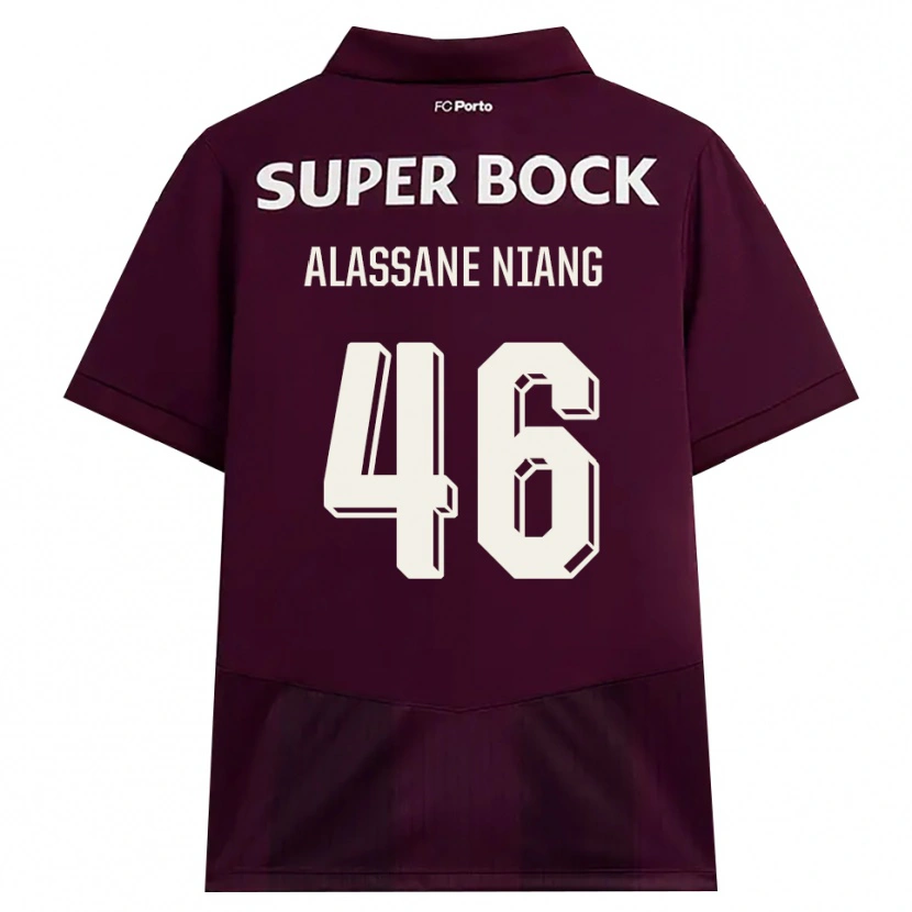 Danxen Enfant Maillot Mame Alassane Niang #46 Bourgogne Blanc Tenues Extérieur 2026/27 T-Shirt