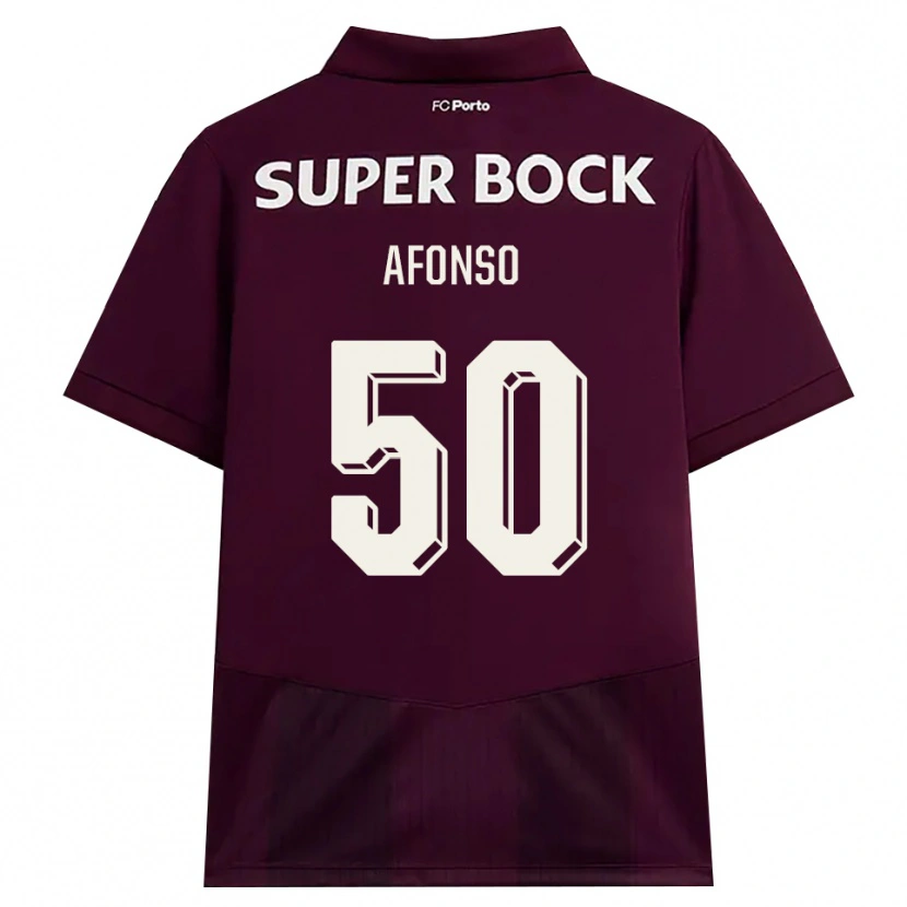 Danxen Enfant Maillot João Afonso #50 Bourgogne Blanc Tenues Extérieur 2026/27 T-Shirt