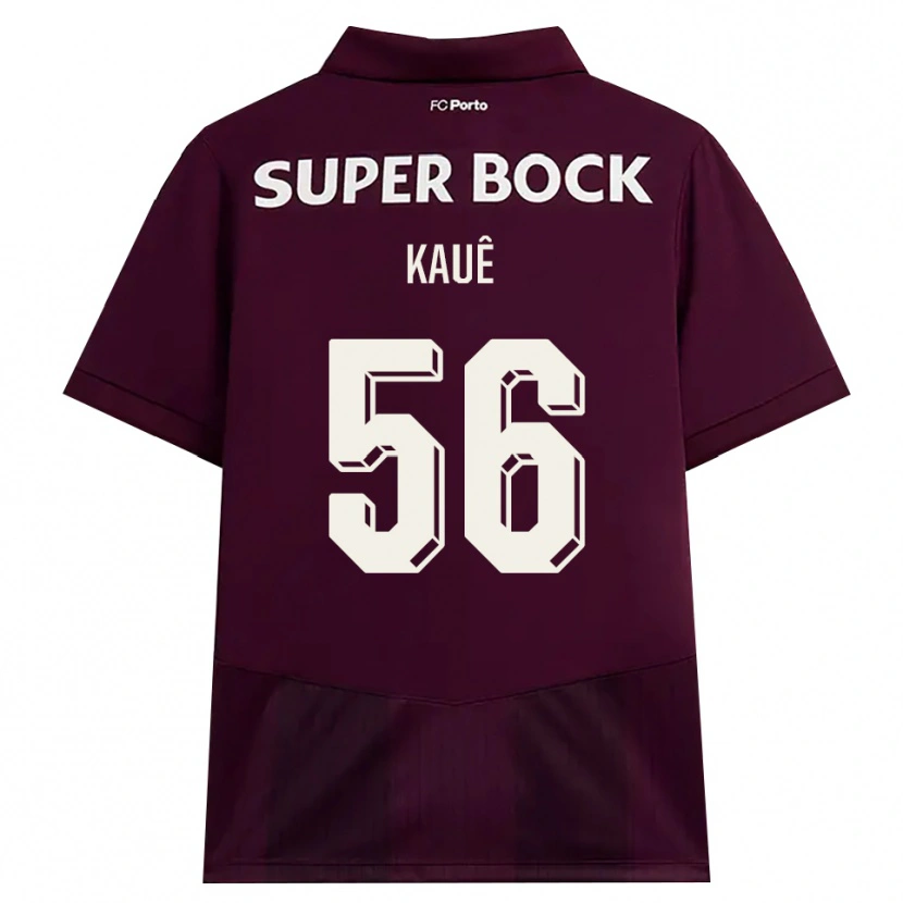 Danxen Enfant Maillot Kauê Rodrigues Pessanha #56 Bourgogne Blanc Tenues Extérieur 2026/27 T-Shirt