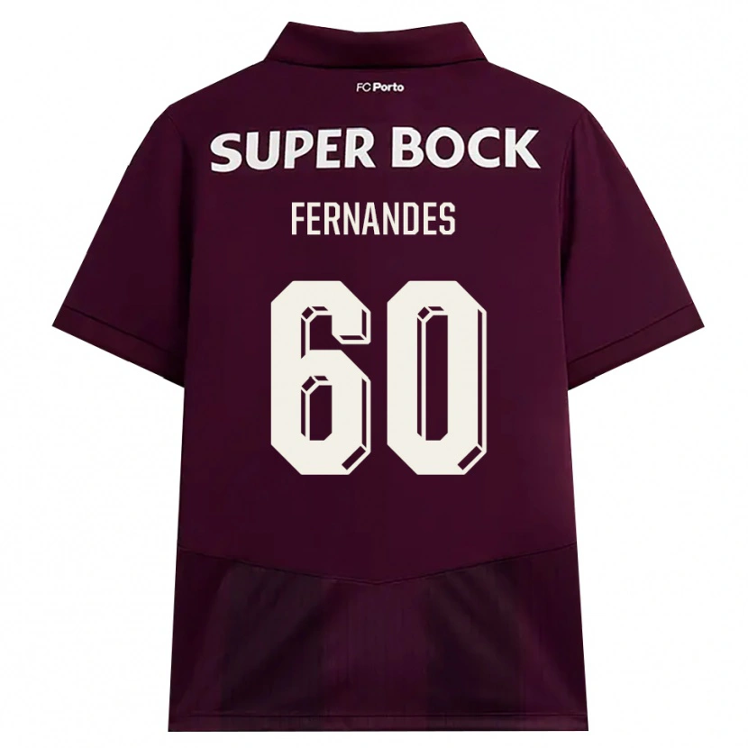 Danxen Enfant Maillot Francisco Fernandes #60 Bourgogne Blanc Tenues Extérieur 2026/27 T-Shirt