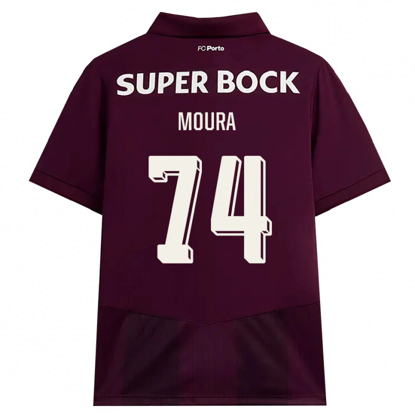Danxen Enfant Maillot Francisco Moura #74 Bourgogne Blanc Tenues Extérieur 2026/27 T-Shirt