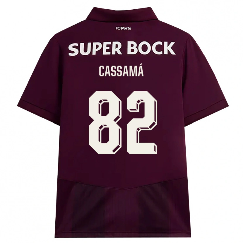 Danxen Enfant Maillot Abdu Cassamá #82 Bourgogne Blanc Tenues Extérieur 2026/27 T-Shirt