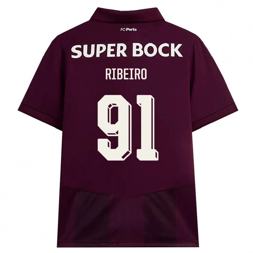 Danxen Enfant Maillot Gonçalo Ribeiro #91 Bourgogne Blanc Tenues Extérieur 2026/27 T-Shirt