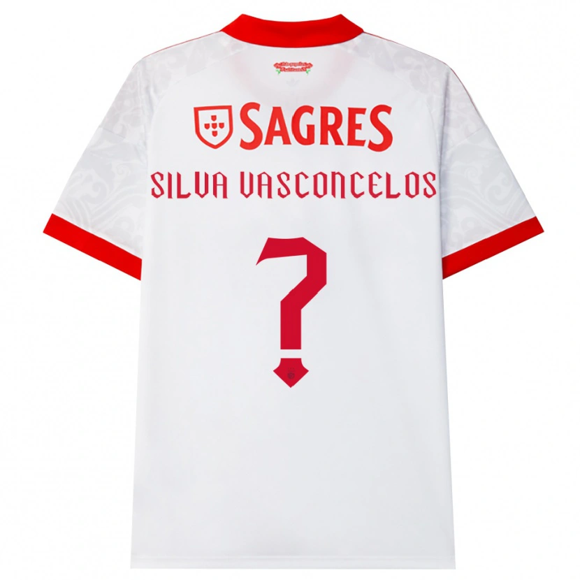 Danxen Enfant Maillot Martim Silva Vasconcelos #0 Blanc Rouge Jaune Tenues Extérieur 2026/27 T-Shirt