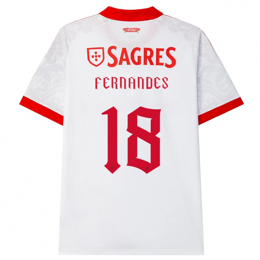 Danxen Enfant Maillot Gonçalo Fernandes #18 Blanc Rouge Jaune Tenues Extérieur 2026/27 T-Shirt