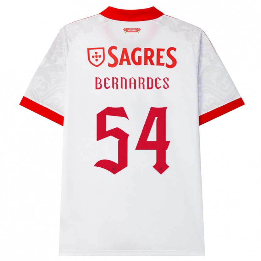 Danxen Enfant Maillot Francisco Bernardes De Freitas Neto #54 Blanc Rouge Jaune Tenues Extérieur 2026/27 T-Shirt