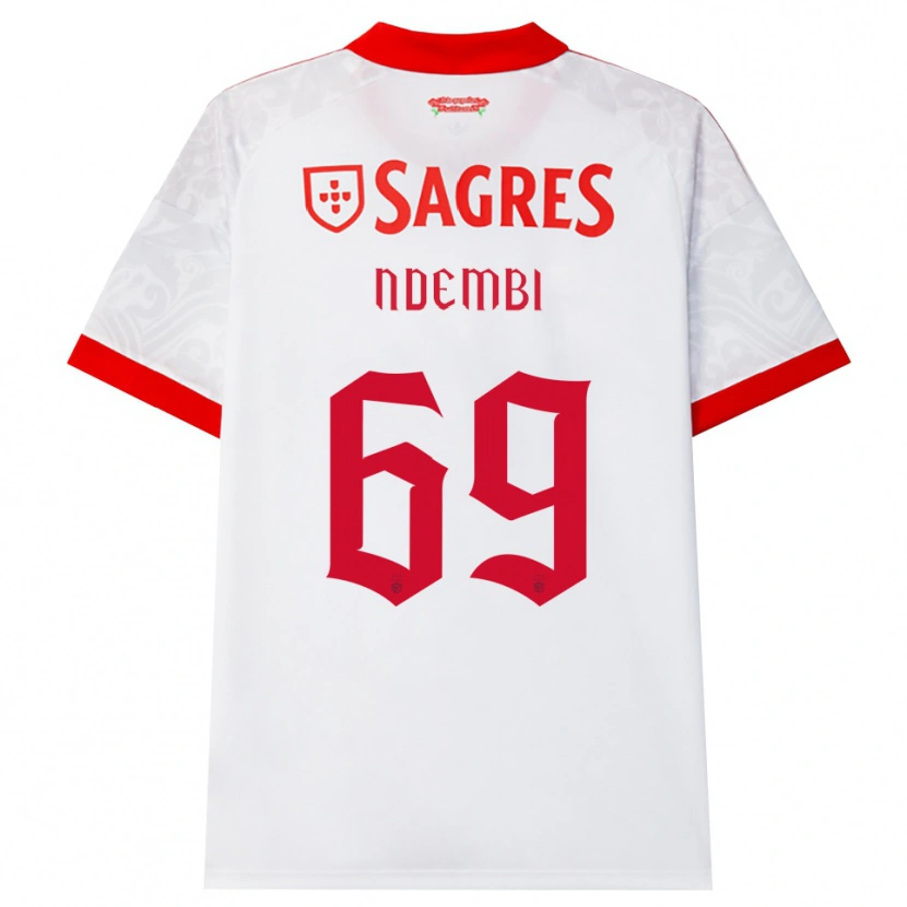 Danxen Enfant Maillot Michée Ndembi #69 Blanc Rouge Jaune Tenues Extérieur 2026/27 T-Shirt