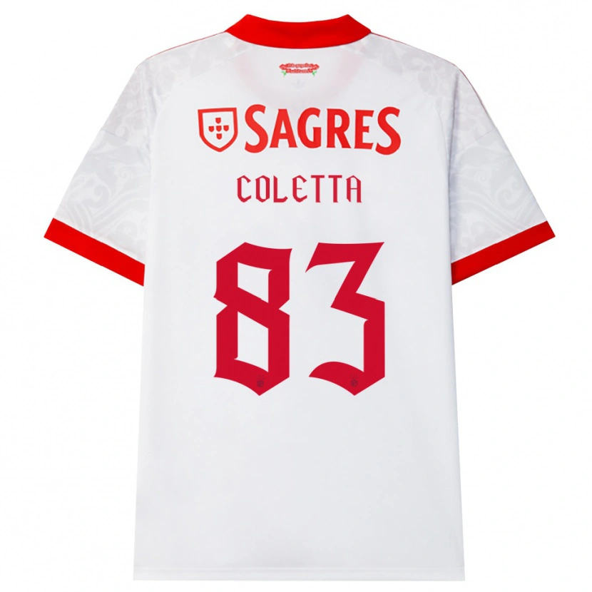 Danxen Enfant Maillot Federico Coletta #83 Blanc Rouge Jaune Tenues Extérieur 2026/27 T-Shirt