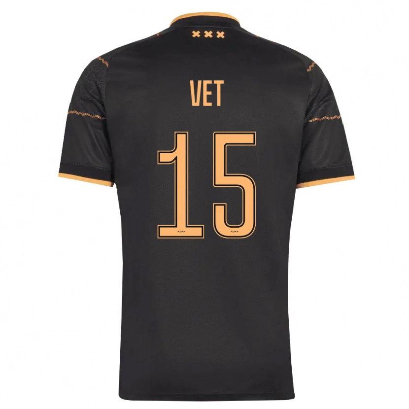 Danxen Enfant Maillot Javier Vet #15 Noir Orange Tenues Extérieur 2026/27 T-Shirt