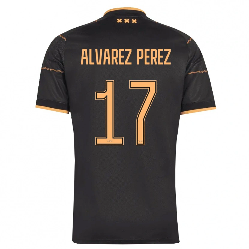 Danxen Enfant Maillot Marley Álvarez Pérez #17 Noir Orange Tenues Extérieur 2026/27 T-Shirt
