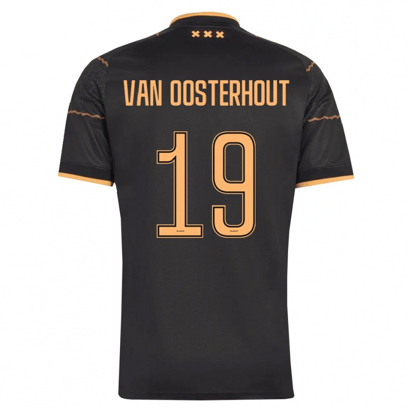 Danxen Enfant Maillot Charly Van Oosterhout #19 Noir Orange Tenues Extérieur 2026/27 T-Shirt