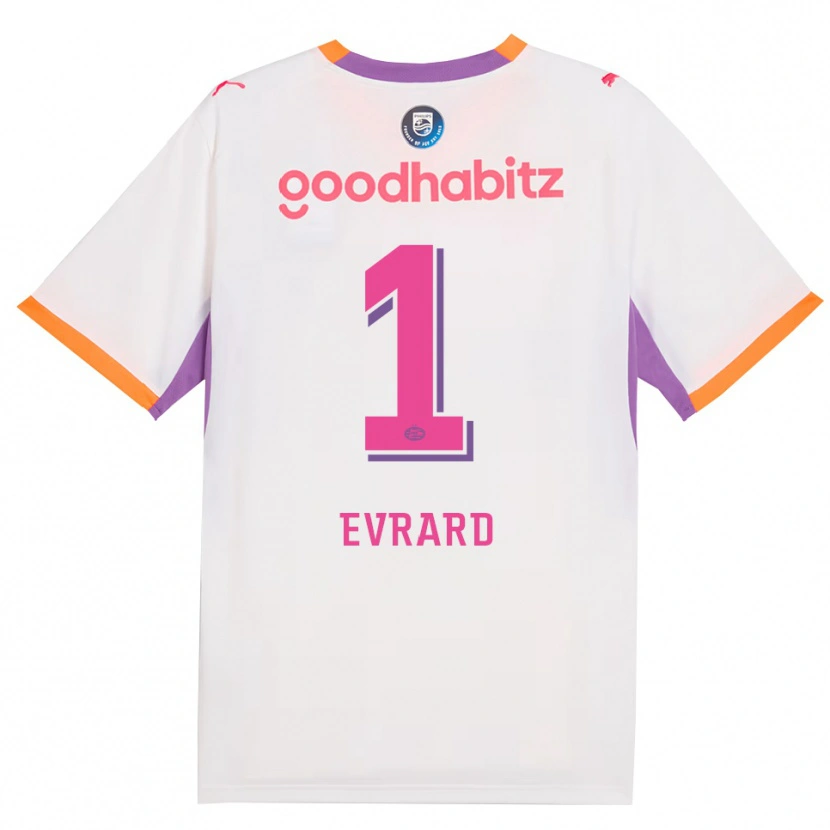 Danxen Enfant Maillot Nicky Evrard #1 Blanc Violet Orange Tenues Extérieur 2026/27 T-Shirt