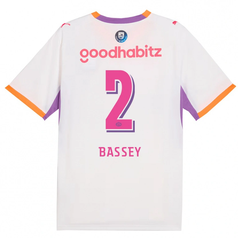 Danxen Enfant Maillot Essien Bassey #2 Blanc Violet Orange Tenues Extérieur 2026/27 T-Shirt