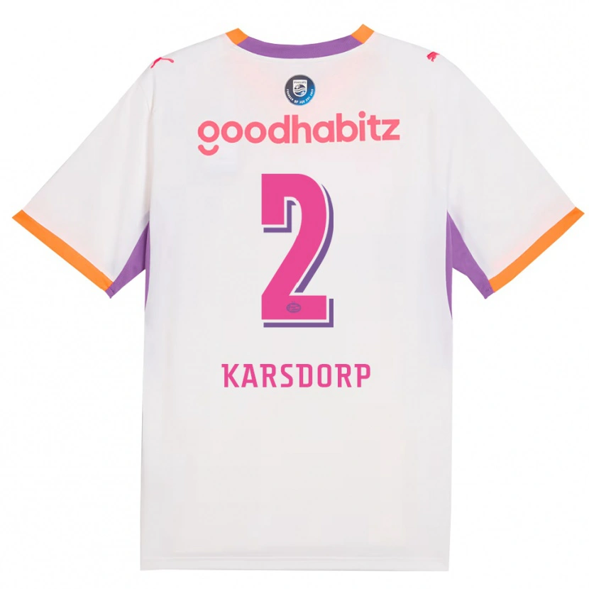 Danxen Enfant Maillot Rick Karsdorp #2 Blanc Violet Orange Tenues Extérieur 2026/27 T-Shirt