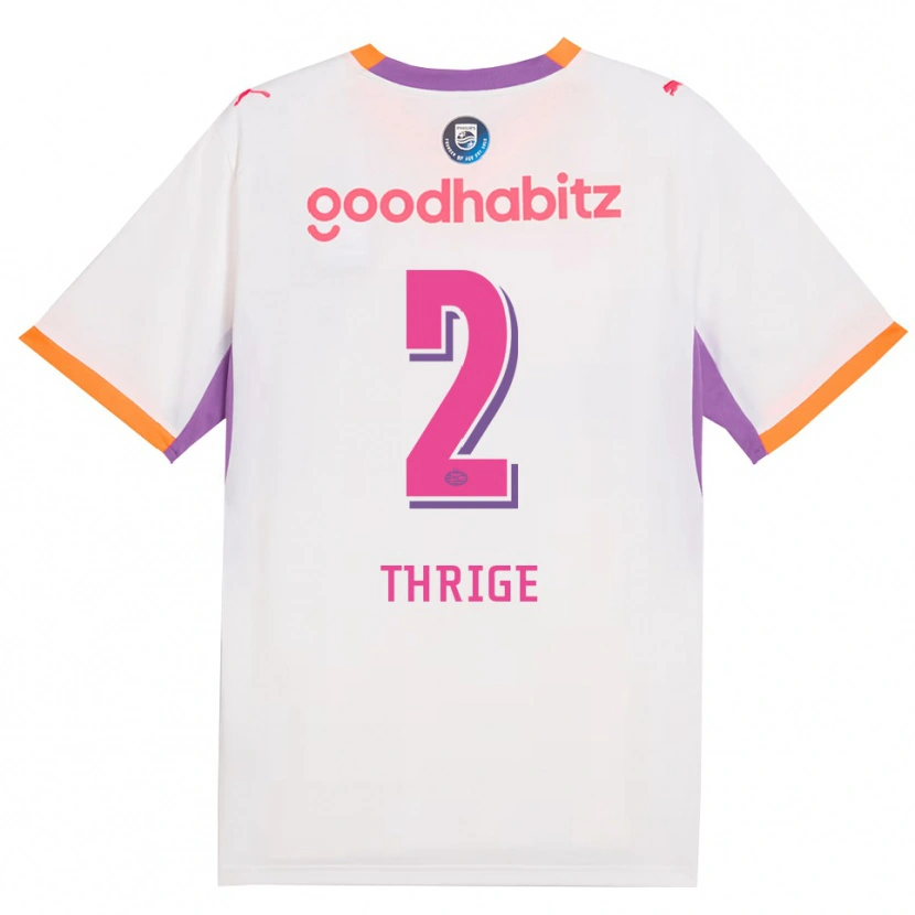 Danxen Enfant Maillot Sara Thrige #2 Blanc Violet Orange Tenues Extérieur 2026/27 T-Shirt