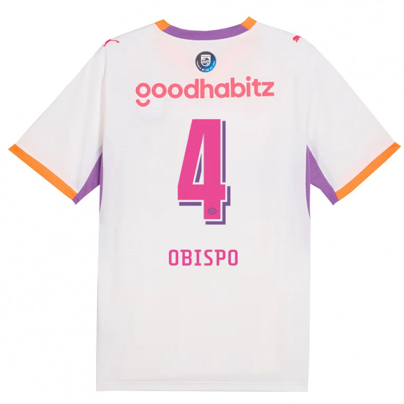 Danxen Enfant Maillot Armando Obispo #4 Blanc Violet Orange Tenues Extérieur 2026/27 T-Shirt