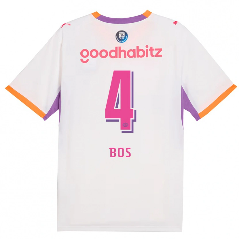 Danxen Enfant Maillot Floris Bos #4 Blanc Violet Orange Tenues Extérieur 2026/27 T-Shirt