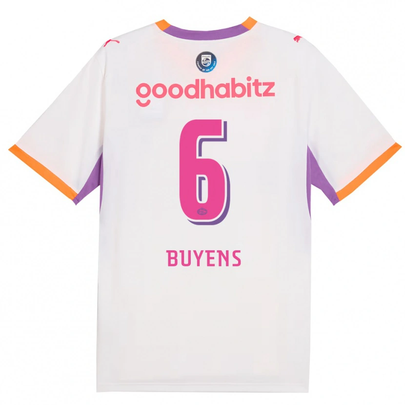 Danxen Enfant Maillot Mathieu Buyens #6 Blanc Violet Orange Tenues Extérieur 2026/27 T-Shirt