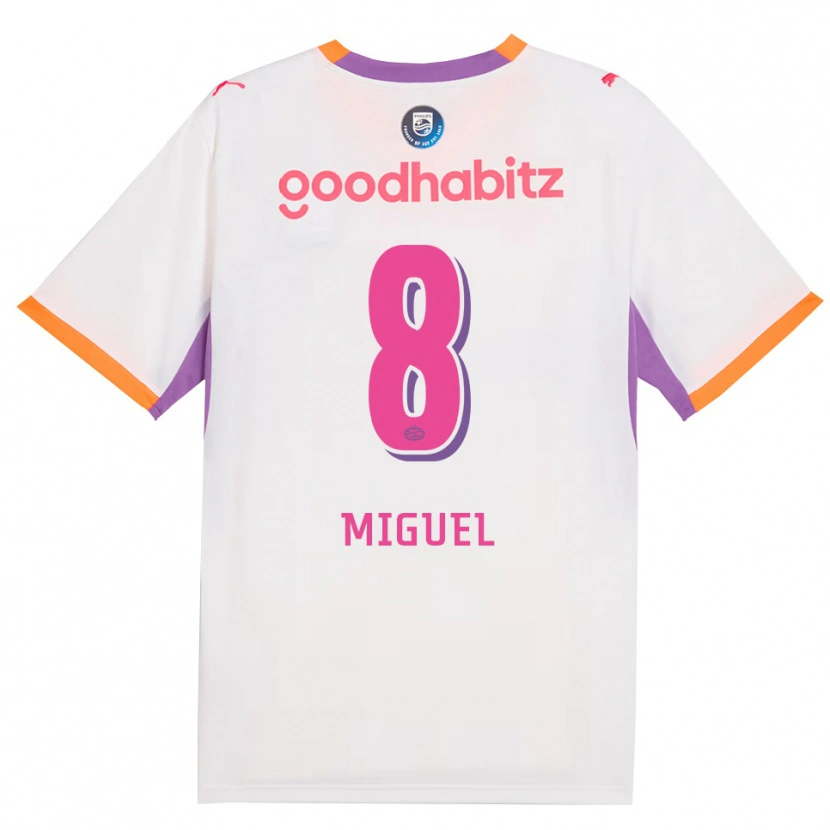 Danxen Enfant Maillot Yani Miguel #8 Blanc Violet Orange Tenues Extérieur 2026/27 T-Shirt