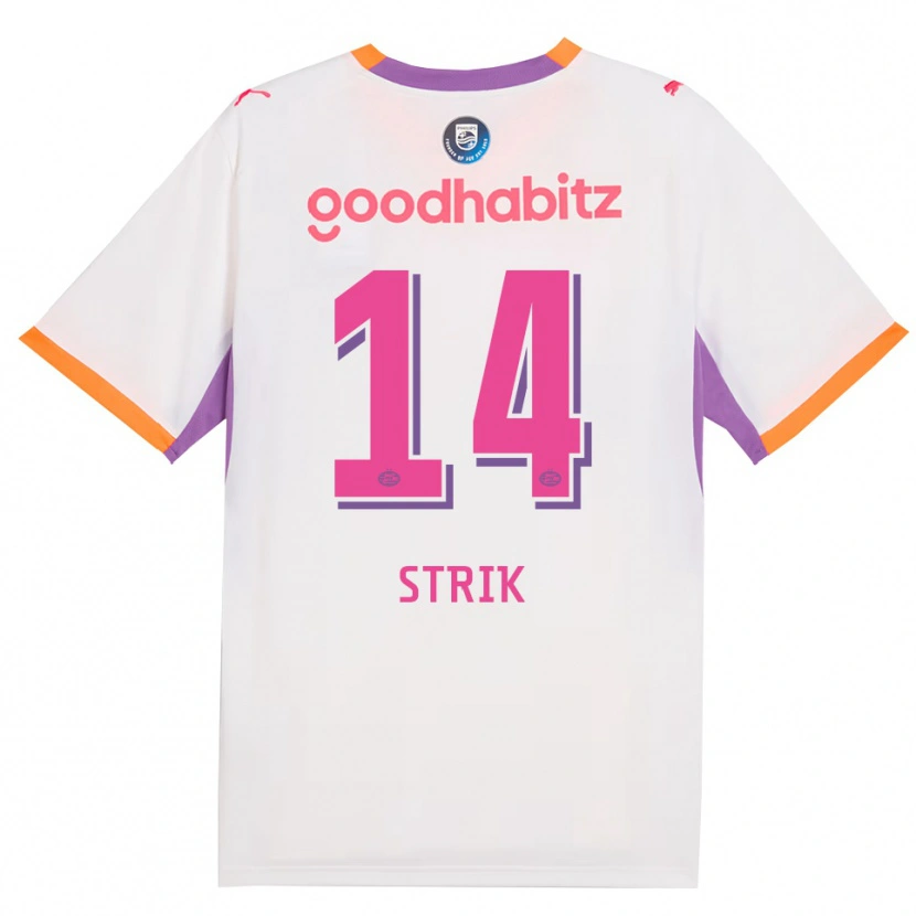 Danxen Enfant Maillot Laura Strik #14 Blanc Violet Orange Tenues Extérieur 2026/27 T-Shirt