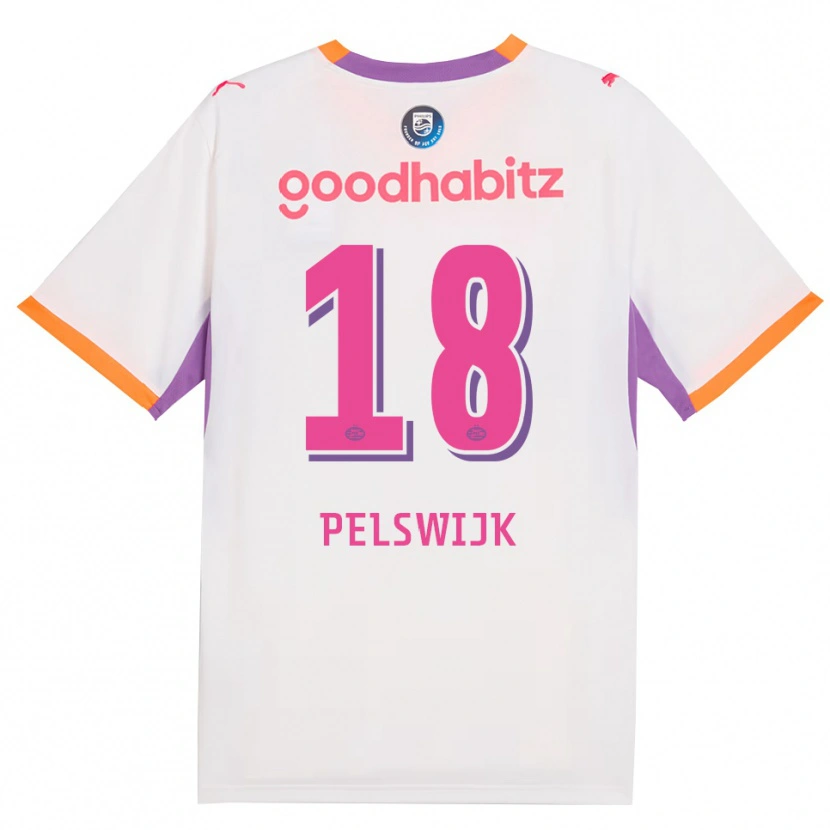Danxen Enfant Maillot Xavinhjo Pelswijk #18 Blanc Violet Orange Tenues Extérieur 2026/27 T-Shirt