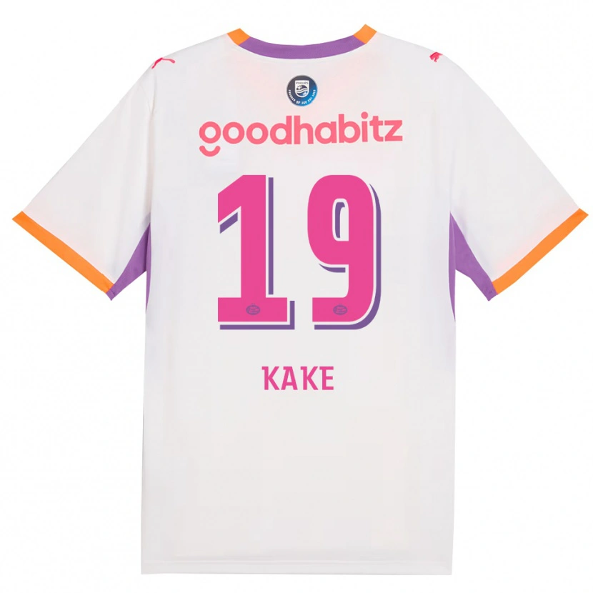 Danxen Enfant Maillot Souhel Kake #19 Blanc Violet Orange Tenues Extérieur 2026/27 T-Shirt