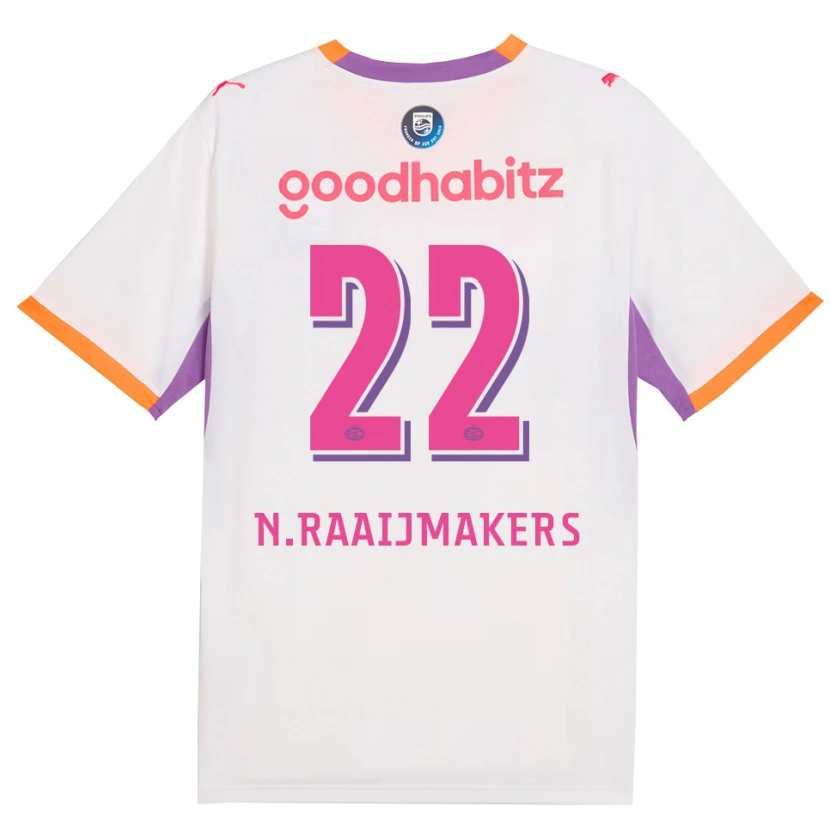 Danxen Enfant Maillot Niels Raaijmakers #22 Blanc Violet Orange Tenues Extérieur 2026/27 T-Shirt