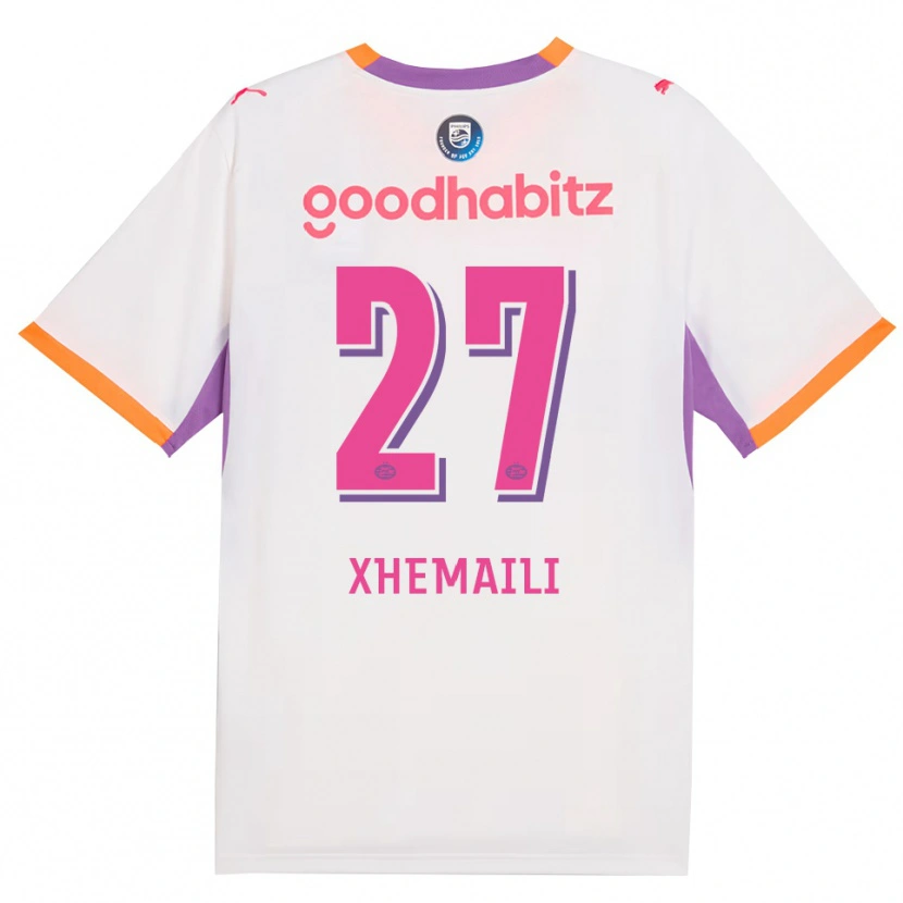 Danxen Enfant Maillot Riola Xhemaili #27 Blanc Violet Orange Tenues Extérieur 2026/27 T-Shirt