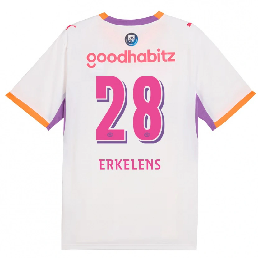 Danxen Enfant Maillot Kwint Erkelens #28 Blanc Violet Orange Tenues Extérieur 2026/27 T-Shirt