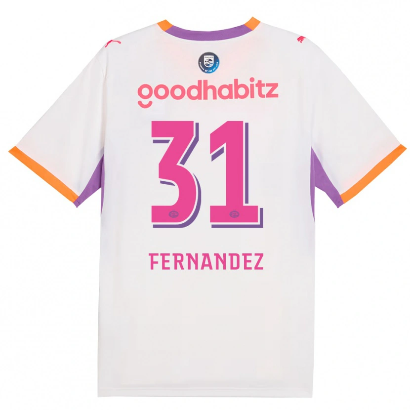 Danxen Enfant Maillot Noah Fernandez #31 Blanc Violet Orange Tenues Extérieur 2026/27 T-Shirt