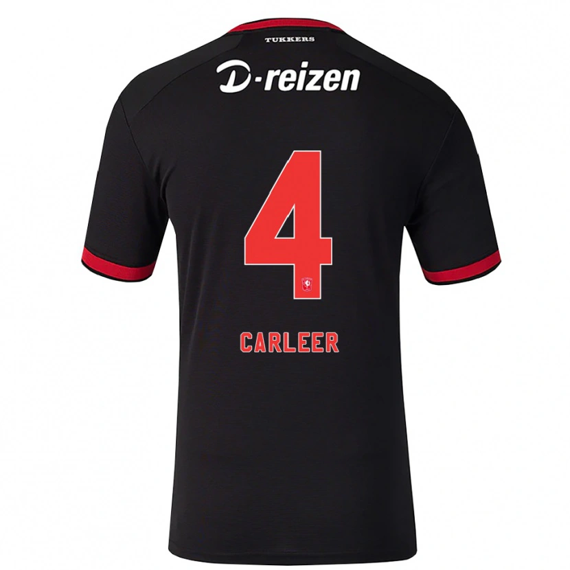 Danxen Enfant Maillot Lieske Carleer #4 Rouge Blanc Noir Tenues Extérieur 2026/27 T-Shirt