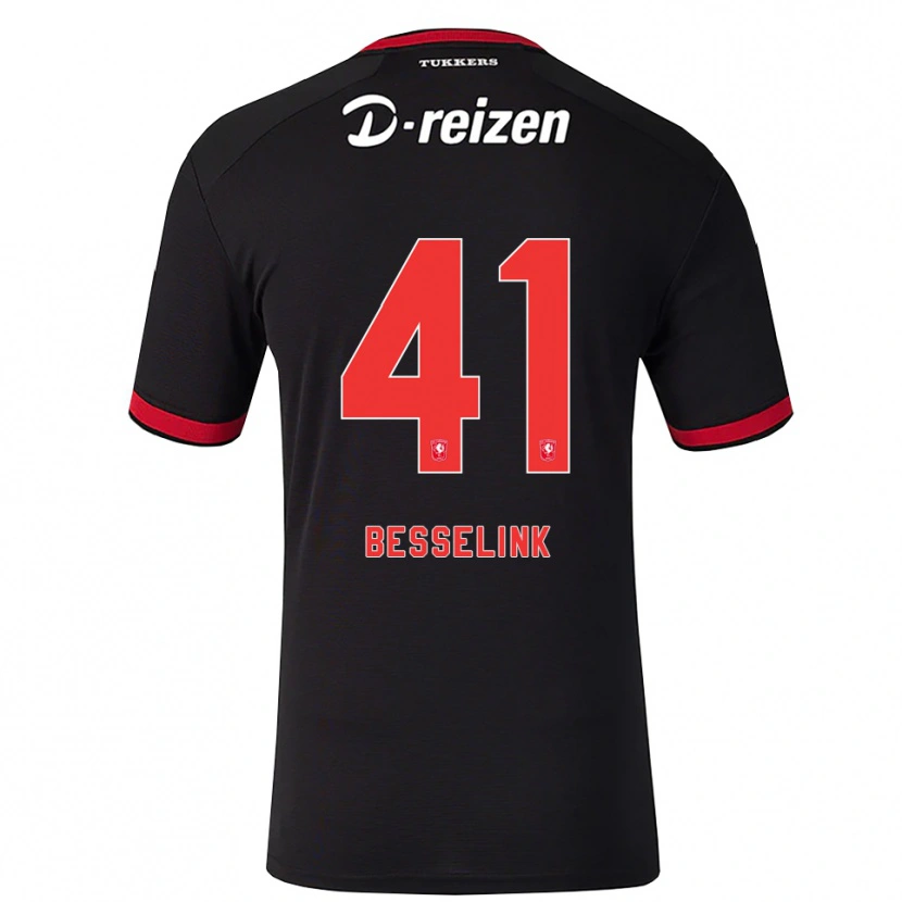 Danxen Enfant Maillot Gijs Besselink #41 Rouge Blanc Noir Tenues Extérieur 2026/27 T-Shirt