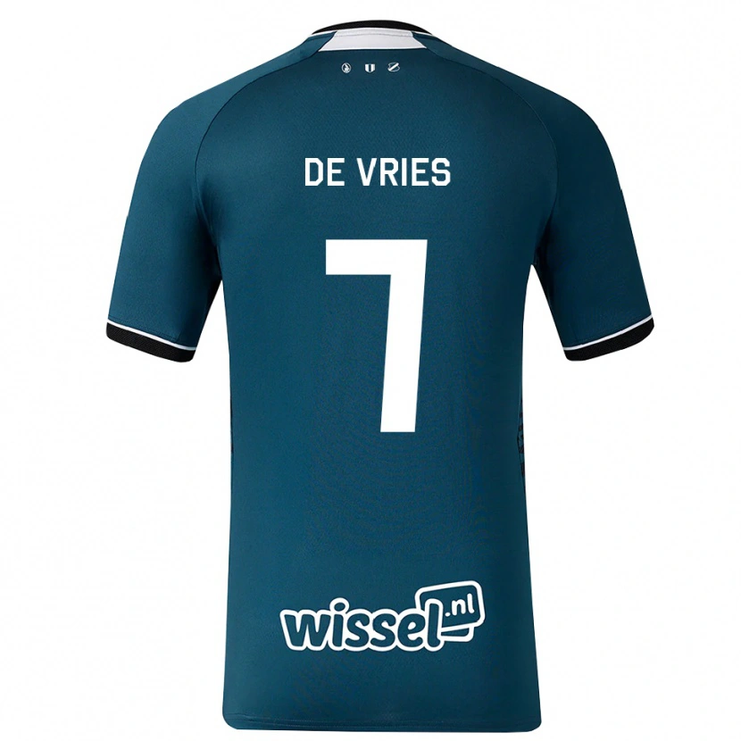Danxen Enfant Maillot Miles De Vries #7 Darkslategray Blanc Tenues Extérieur 2026/27 T-Shirt