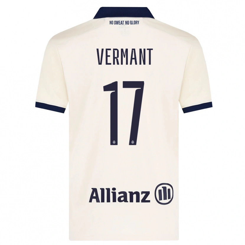 Danxen Enfant Maillot Romeo Vermant #17 Beige Noir Tenues Extérieur 2026/27 T-Shirt