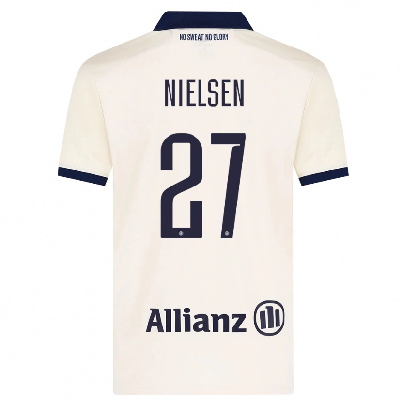 Danxen Enfant Maillot Casper Nielsen #27 Beige Noir Tenues Extérieur 2026/27 T-Shirt