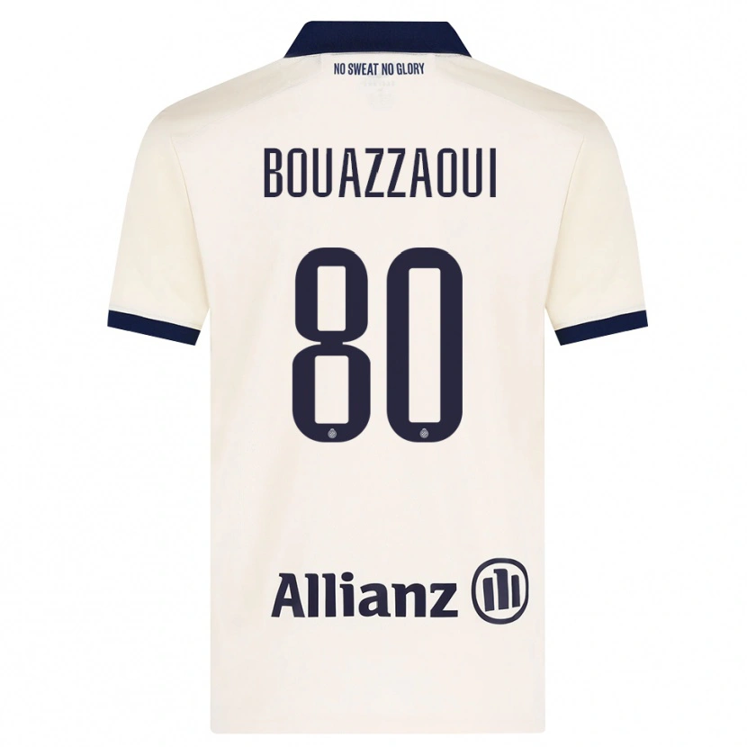 Danxen Enfant Maillot Ilyas Bouazzaoui #80 Beige Noir Tenues Extérieur 2026/27 T-Shirt