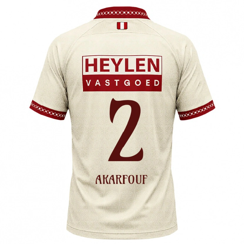 Danxen Enfant Maillot Hamza Akarfouf #2 Beige Rouge Tenues Extérieur 2026/27 T-Shirt